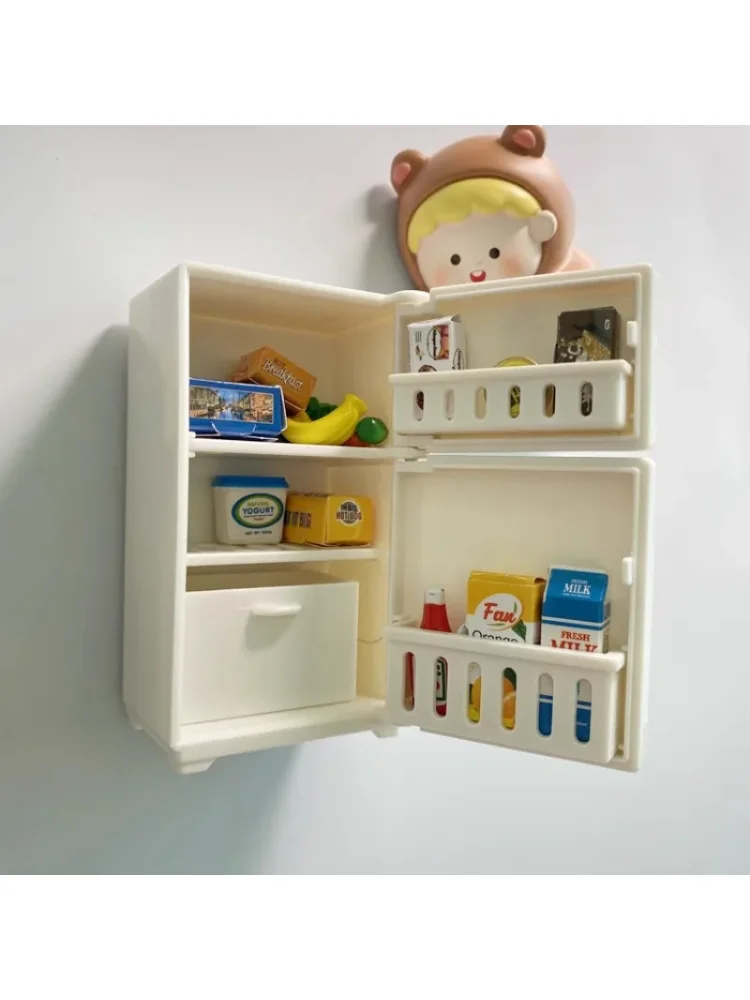 Mini Food Refrigerator Magnets Set of 17pcs - Cute Decorative Rectangle Plastic Fridge Magnets for Office, Whiteboard, Storage C