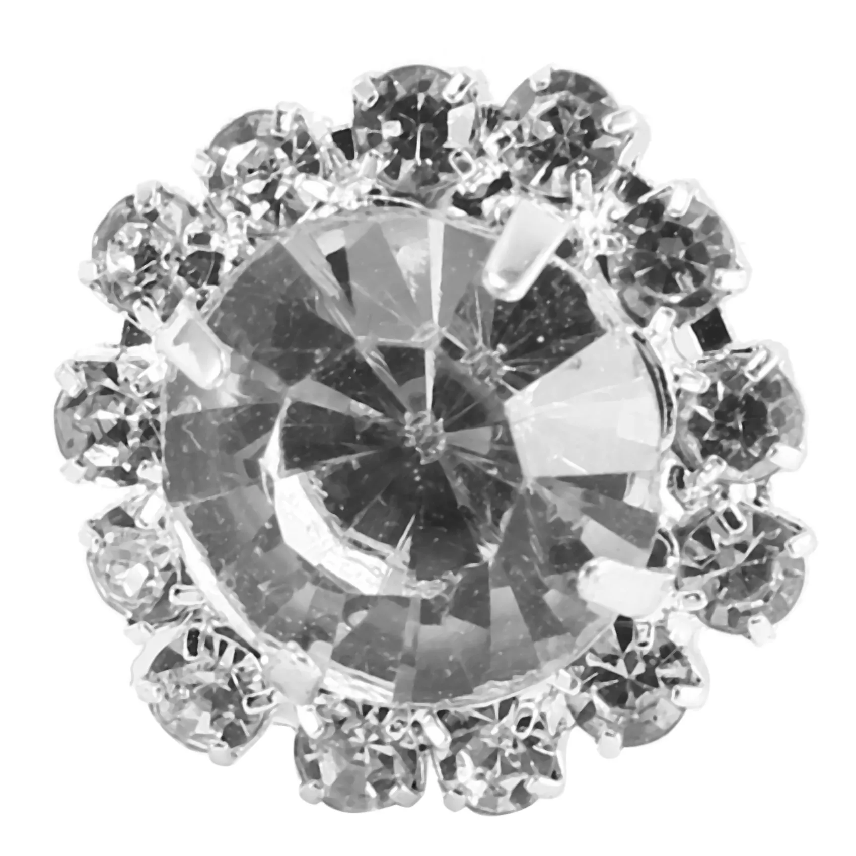MALL Crystal Rhinestone Button Flat back Decoration DIY 15mm 10 Pcs Clear