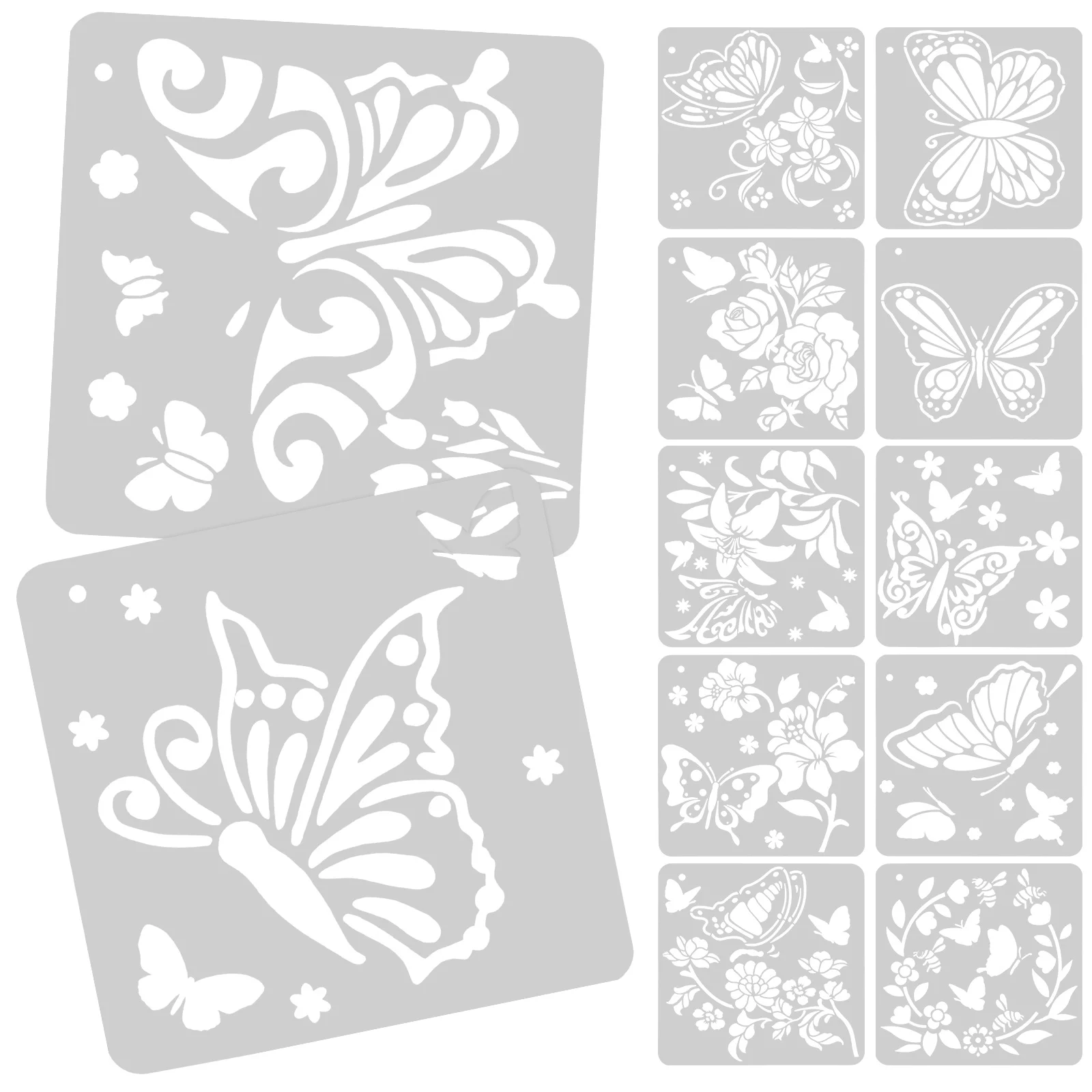 

12 Sheets Butterflies Template Painting Small Stencils for Butterfly Drawing Templates Child Flower