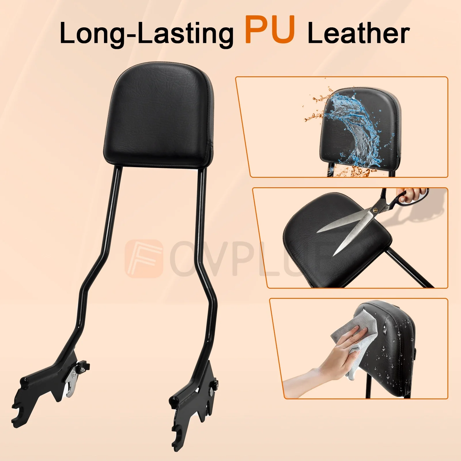 Rear Passenger Sissy Bar Upright Detachable Backrest Motorcycle For Harley Softail Slim Heritage Deluxe Street Bob 114 2018-2025