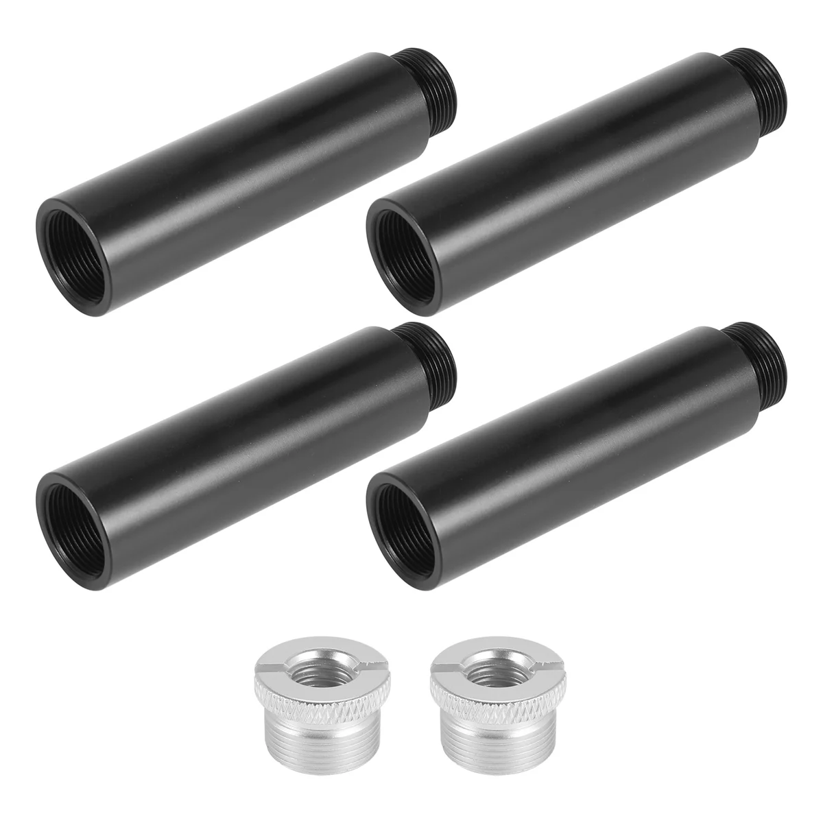 4Pcs Mic Stand Extension Tube, 5/8Inch Female to 5/8Inch Male Microphone Extension Rod for Desk Stands & Arm Stand