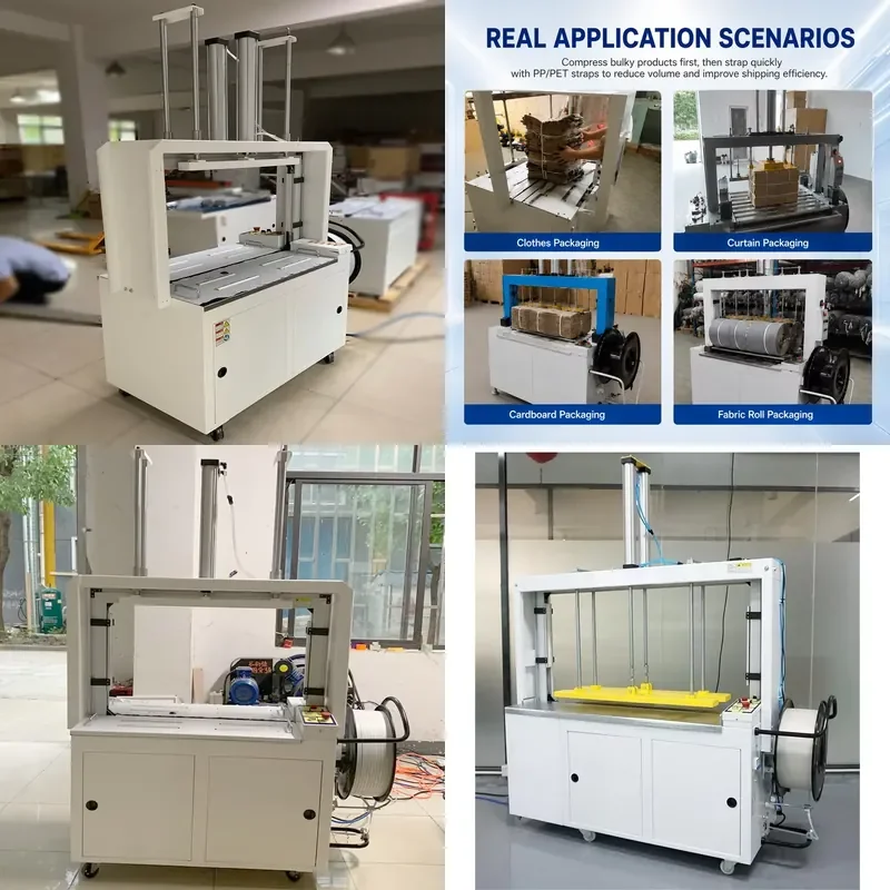 for High Table Nylon Strapping Machine with Top Pressure for Carton Sealing and Packaging