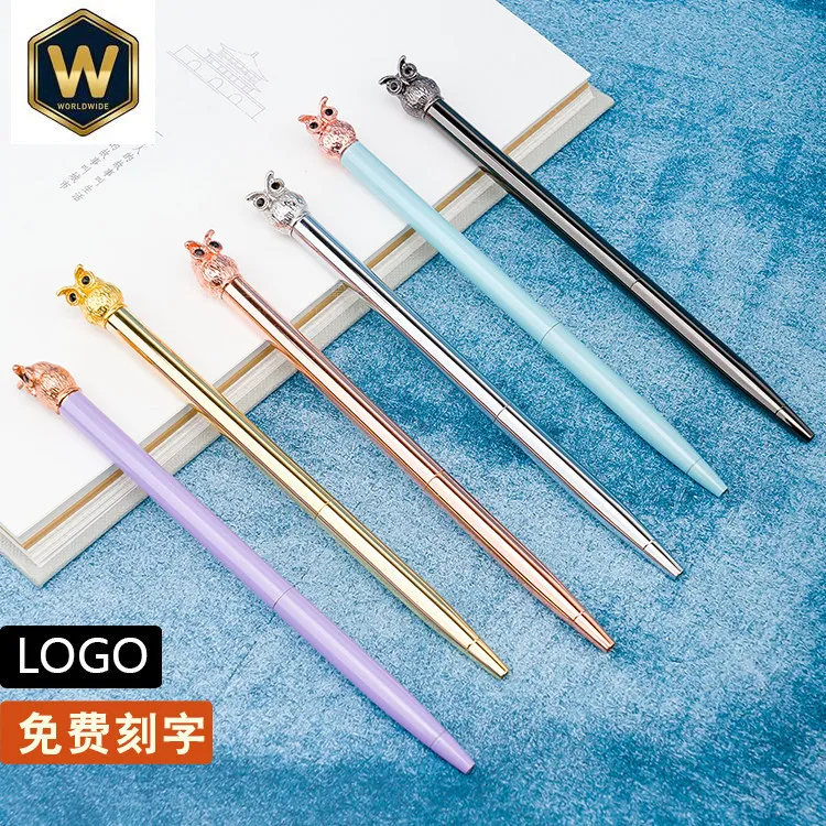 

For Cute Owl Design Ballpoint Pen, Student Birthday Gift, Creative & Affordable Metal Signing Pen