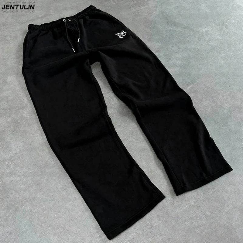Men's Loose Casual Jogger Pants Elastic Waist Fleece Lined Winter Sports Sweatpants Drawstring Design Set Men Clothing Women