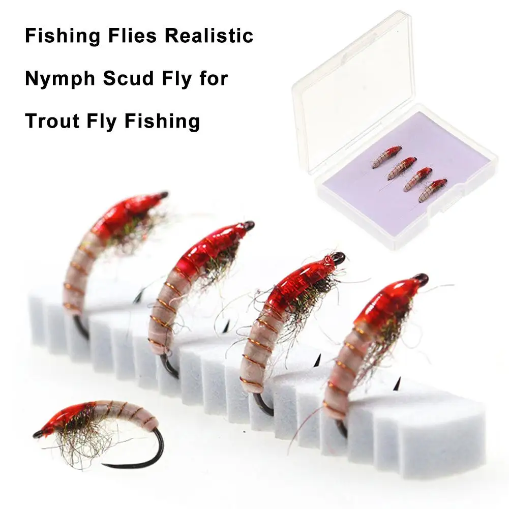 Biomimetic Fishing Flies With Hook For Trout Bass Larvae Freshwater Fish Insect Baits Fast Sinking Fishing Accessories U6e6