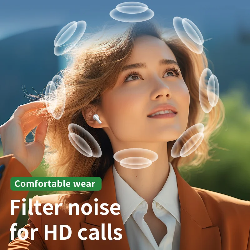 Fones de ouvido bluetooth originais sem fio bluetooth fone de ouvido com cancelamento de ruído com microfone sem fio para smartphones