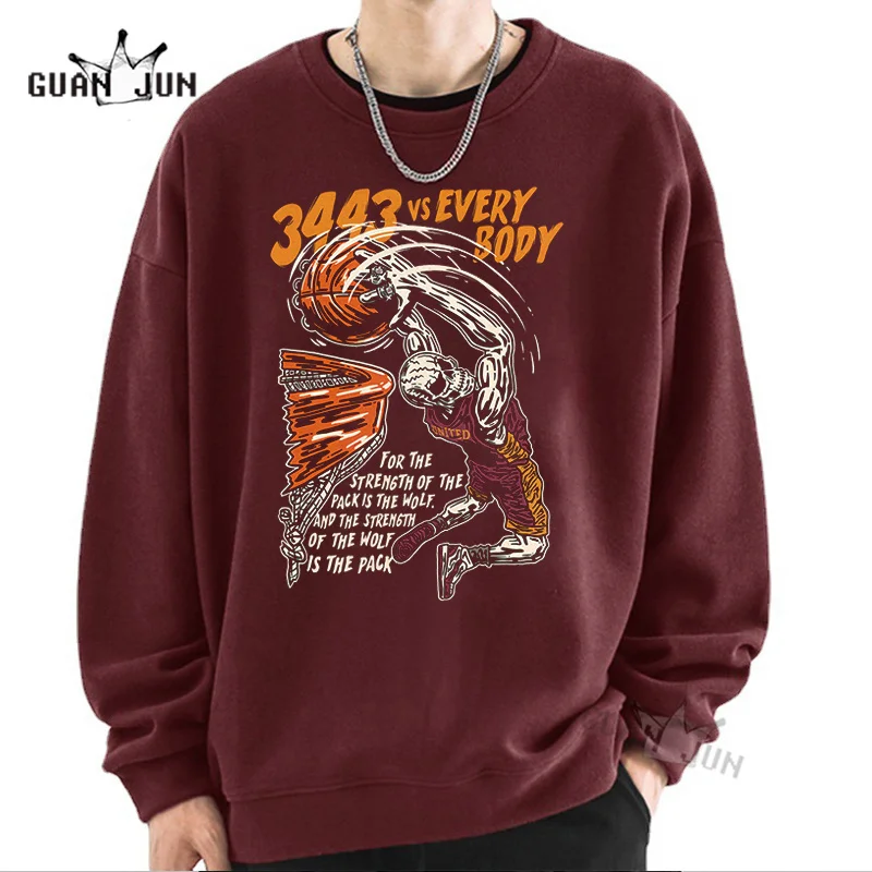 

Basketball Graphic Sweatshirts Cotton Men Hooded Aesthetic Streetwear Autumn Long Sleeve Oversized Sweatshirt for Women Hoodies