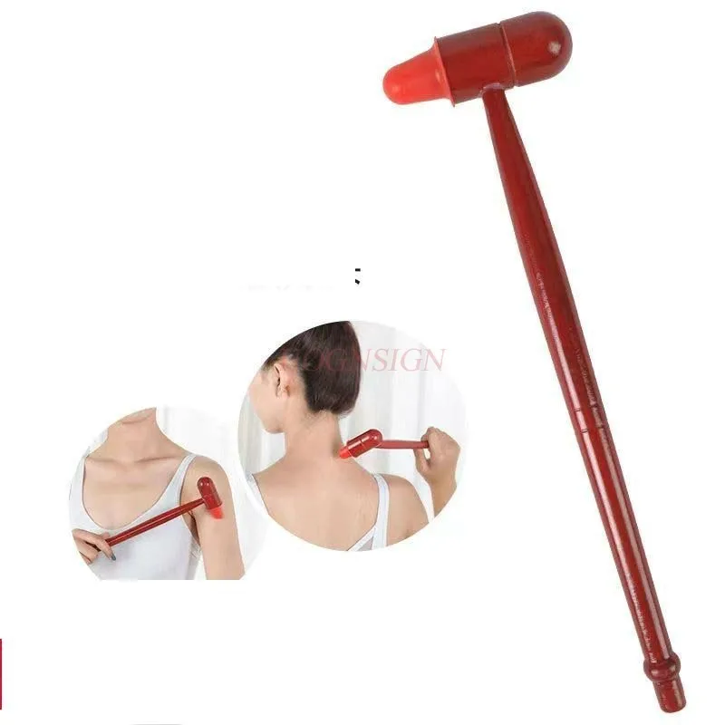 Fairy Hammer Wood Beating Hammer Red Silicone Meridian Beating Stick Beat Back, Cervical Vertebra, Leg Press