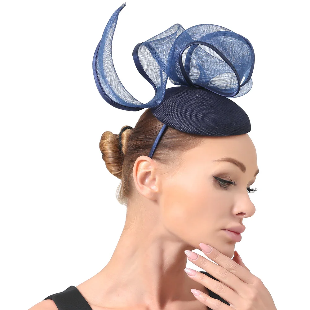 Elegant Women Fascinator Hair Accessories Sinamay Hair Clip Formal Dress Fasion Event Hat For Wedding Church Cocktail Headpiece