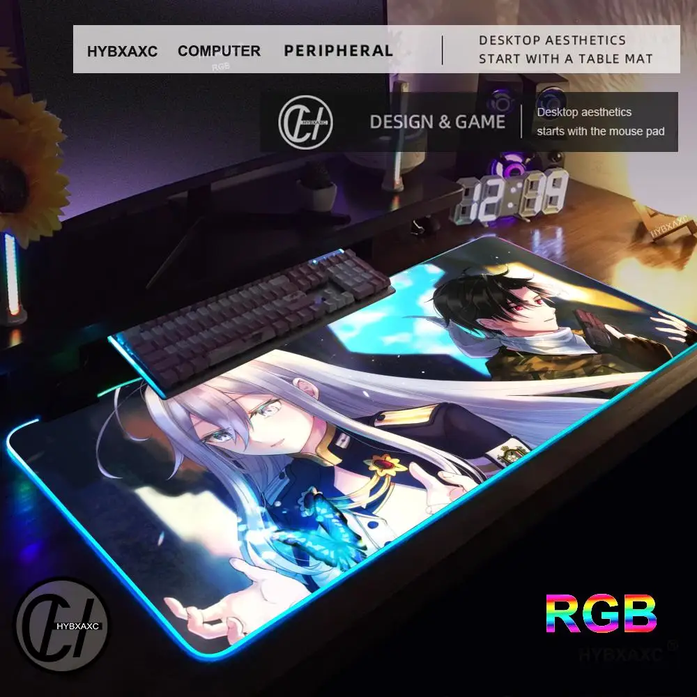 

RGB Anime 86 Eighty Six Коврик для мыши RGB Игровой коврик для мыши Настольный коврик HD Gamer Большой светодиодный светильник XXL Коврики для мыши ПК Компьютерный ковер