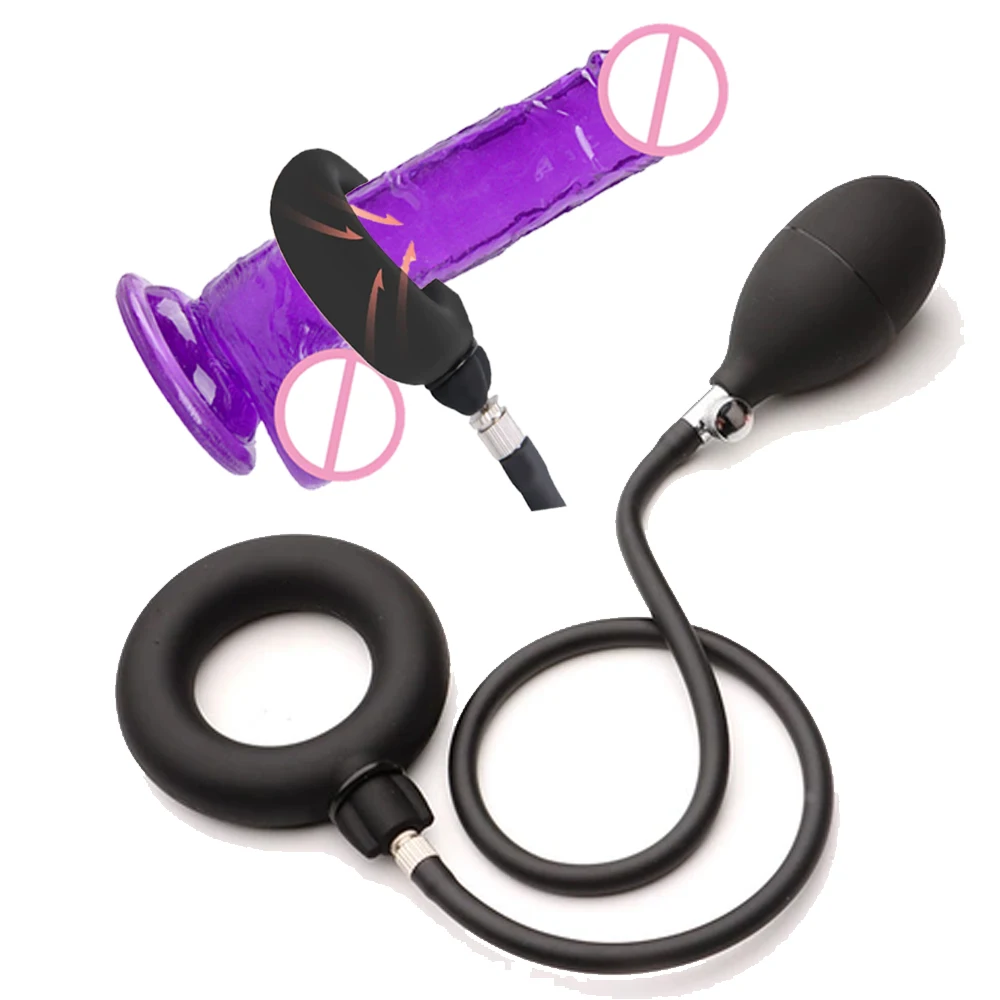 Silicone Inflatable Cock Ring for Enhanced Performance, Adjustable Size, and Comfortable Fit - Premium Male Intimacy Device