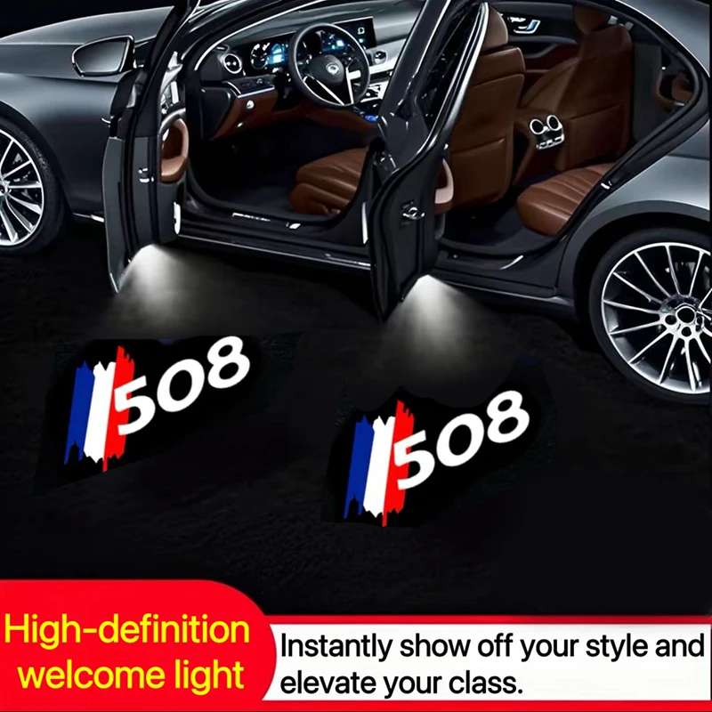 

LED Car Door Emblem Light Welcome Lamp WirelessLaser Projector Auto Accessories for Peugeot RCZ 5008 4008 408 407 3008 508 308