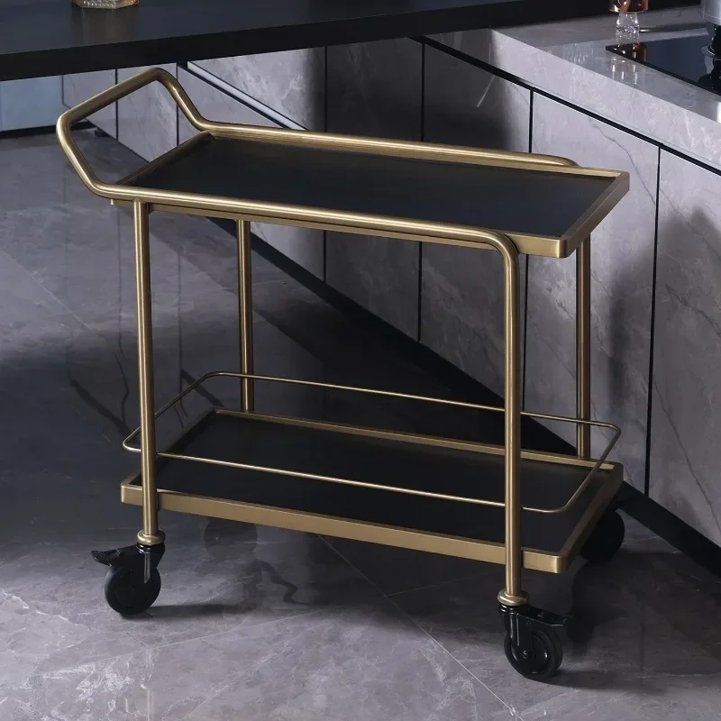 Hotel restaurant multi-functional push service cart large size food delivery truck birthday cake snack beverage truck commercial