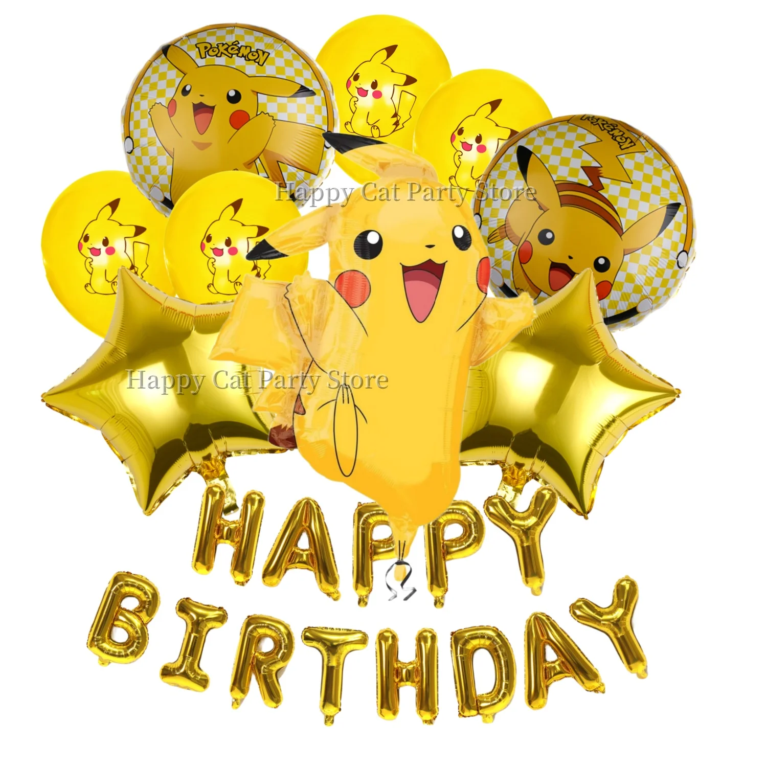 

Pokemon Balloon Set Happy Birthday Banner Foil Globo Party Decor Pikachu Balloon Baby Shower Kid Boys Gift Party Favors Supplies