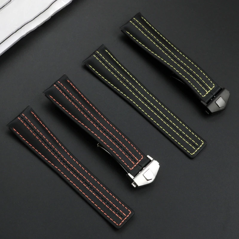 22 mm Nylonarmband mit Lederunterseite für das TAG Heuer Carrera-Serie Porsche CBN2A1H CBN2A1F ersetzt das Herrenzubehör des Armbands