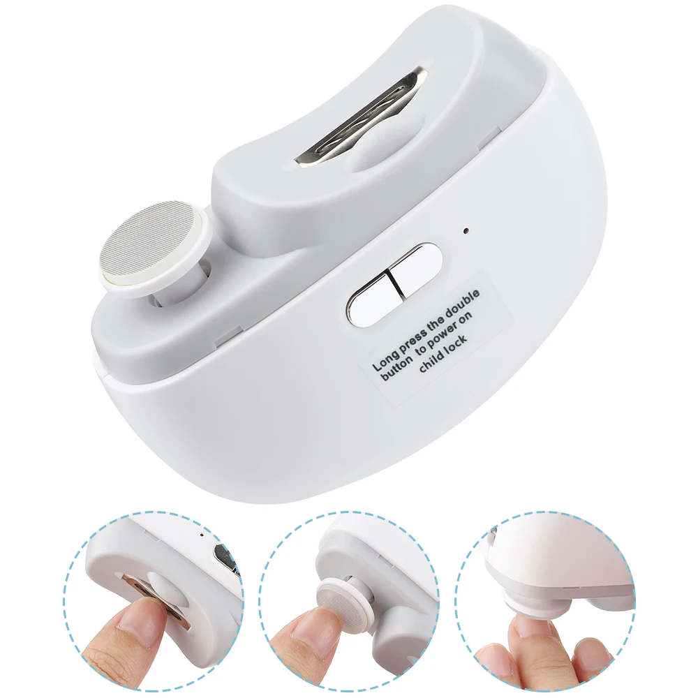 Electric Nail Clipper Safety Automatic Fingernail Clipper With Light Portable Polishing Nail Trimmer for Kids Adults Elderly