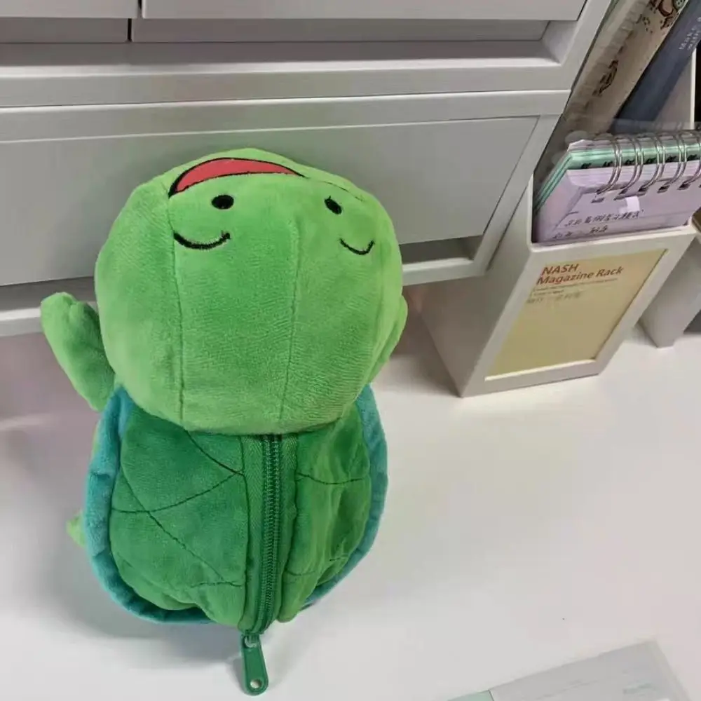 Cartoon Large Capacity Pen Bag Multifunctional Pencil Case Duck/Shark/Turtle Storage Bag School Office