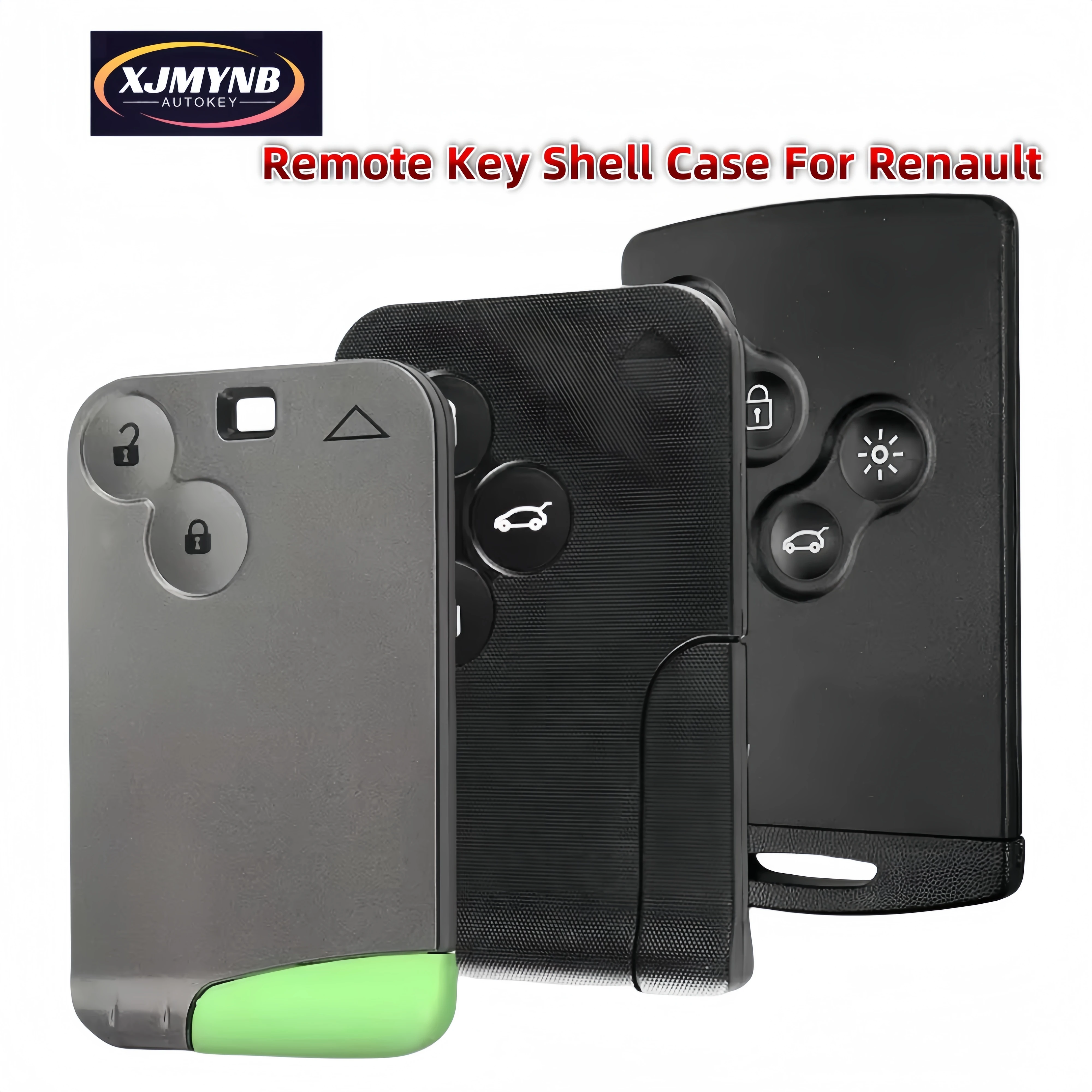 XJMYNB 2/3/4 BTN Smart Card Remote Key Shell Case For Renault Clio Logan Megane 2 Koleos Scenic Laguna Espace Key Shell Insert