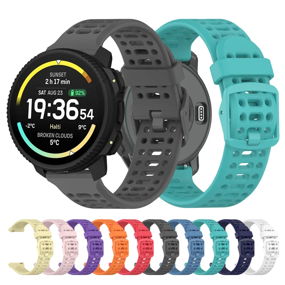 Silicone Watch Strap For SUUNTO VERTICAL/RACE 2 S/OCEAN/Run/5 9 PAEK Band For COROS PACE 4 3 2 Sports Bracelet 20/22mm Watchband