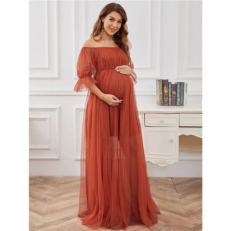 Vestido de otoño para mujeres embarazadas, vestidos elegantes de fiesta de noche, vestidos de maternidad, ropa de mujer para fotografía de mujeres embarazadas, vestidos largos