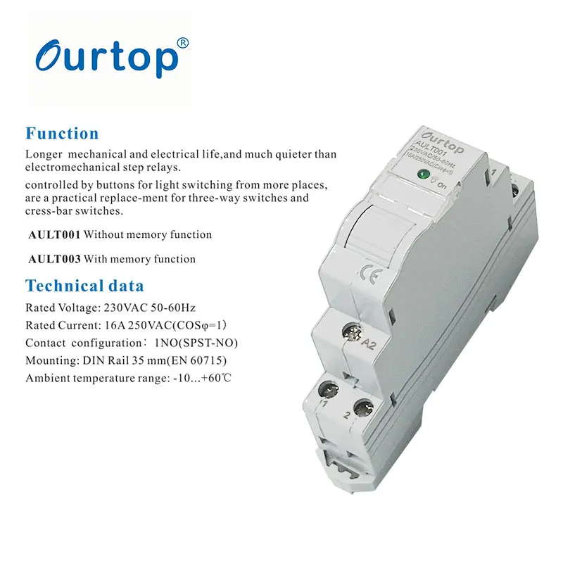 

AULT001 Latching Electronic Step Relay Upgrade Your Lighting for Quiet Durable and Multi-location Control