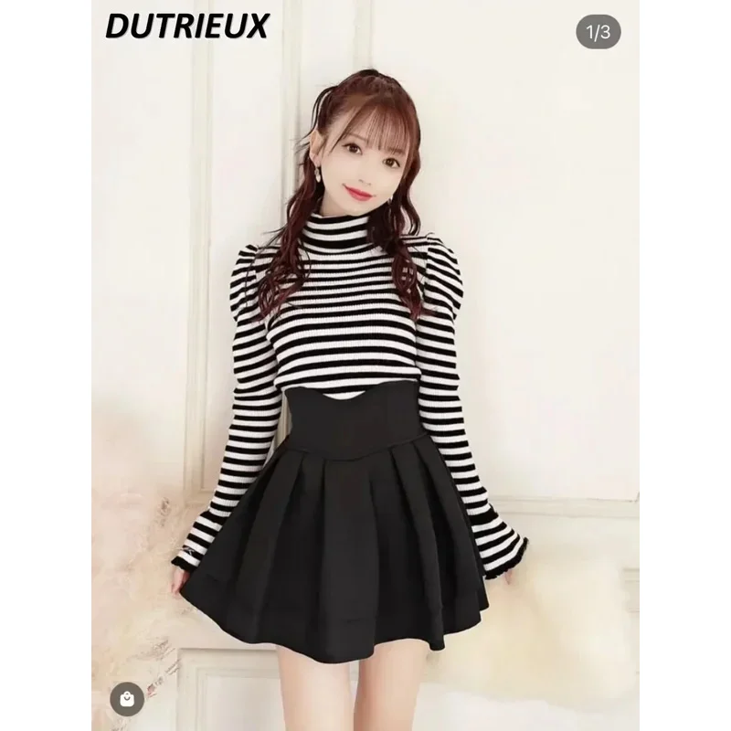 ロリータ風スカート フリル プリーツ チェック柄 レディース 2024年 春 ウエストゴム ハイウエスト スリミング ジェントル ミニスカート キュロット;2'k,8;c'