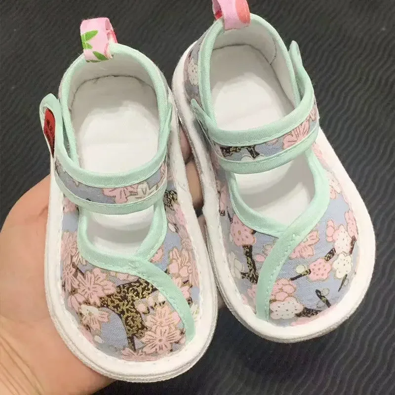 Primavera verão estilo étnico artesanal velho pequim mille camada sapatos de pano para crianças chinês tradicional meninas tang terno sapatos