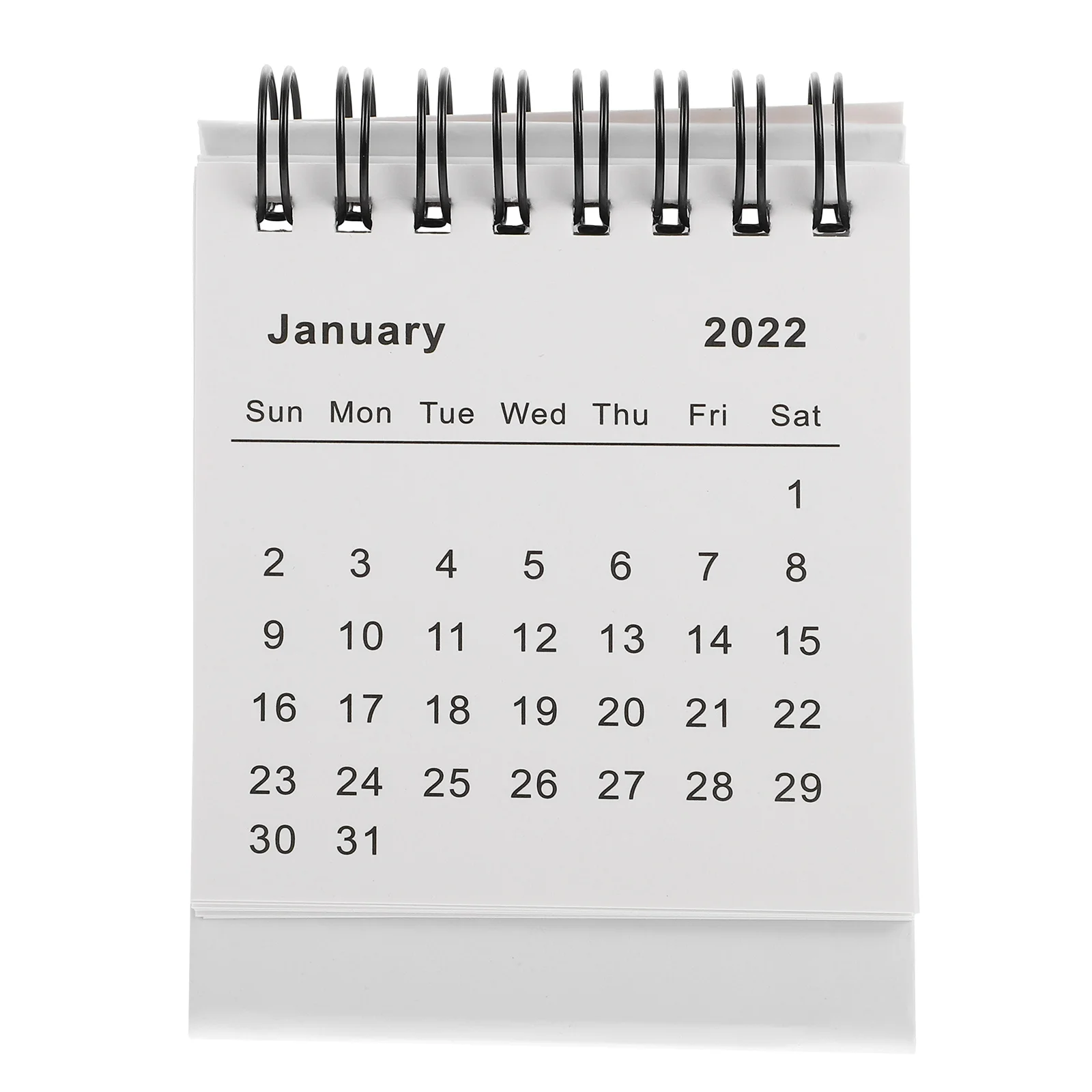 

2022 Mini Desk Calendar White Paper Monthly Small Office Schedule Planner Note-taking Sturdy Binding Thick Paper Foldable Base