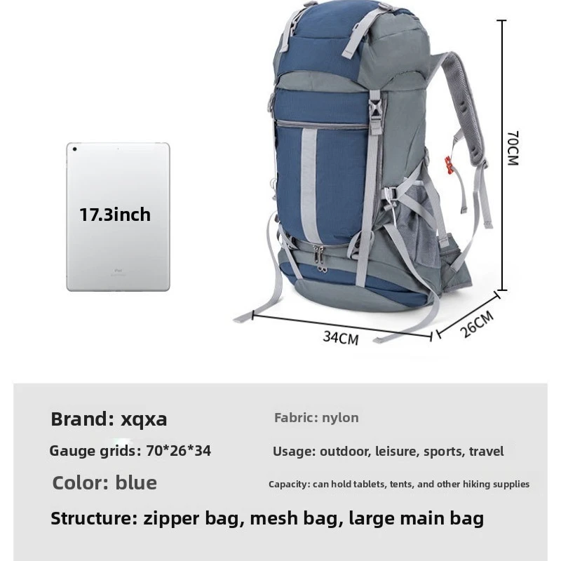 

50L Professional Hiking Backpack Large Capacity Waterproof Camping Rucksack Outdoor Travel Bag for Men Women