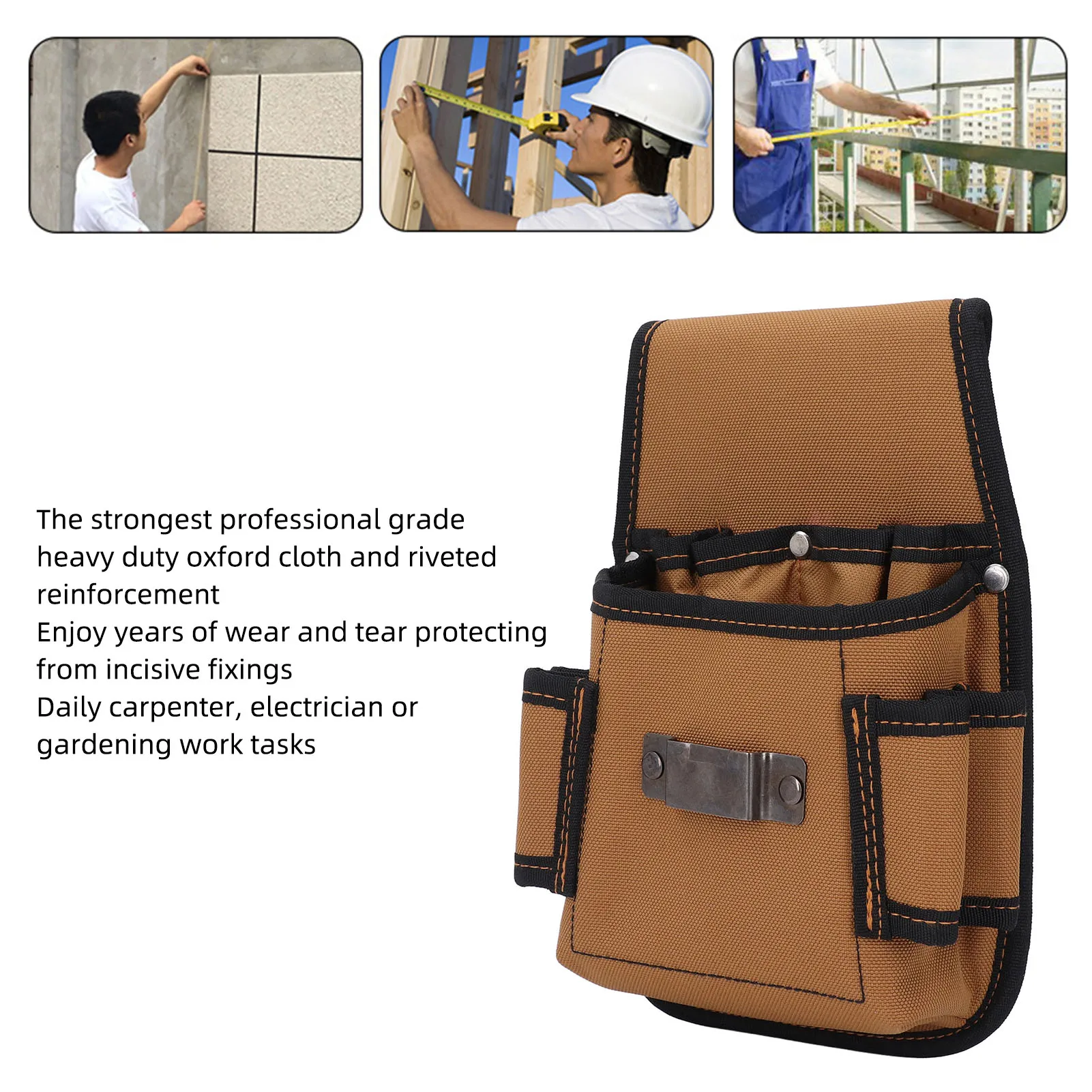 Electrician Tool Pouch Electrician Tool Pouch Bag Carpenters Professional Riveted Reinforcement Organizer Tool Holder T1006