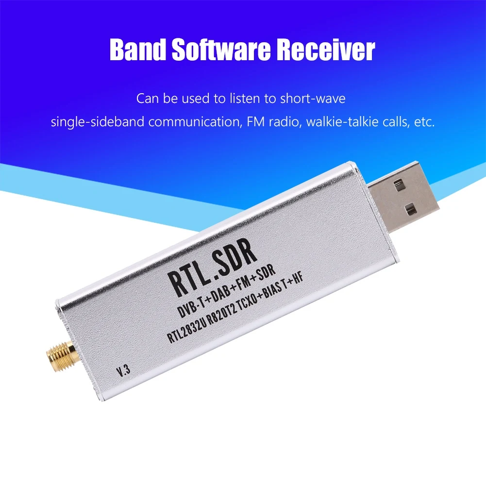 For RTL-SDR Blog RTL SDR V3 R820T2 RTL2832U 1PPM TCXO SMA RTLSDR Software Defined Radio with Multipurpose Antenna