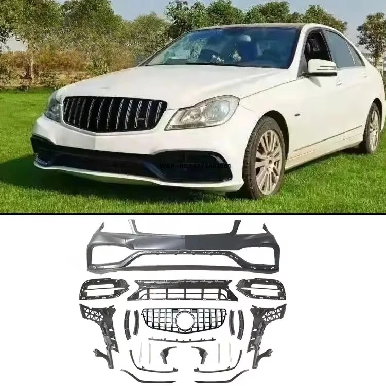 

Conversion Facelift W205 Style Body Kit for C-Class W204 C63 C180 C200 C260 C300 Car Bumper with Grille