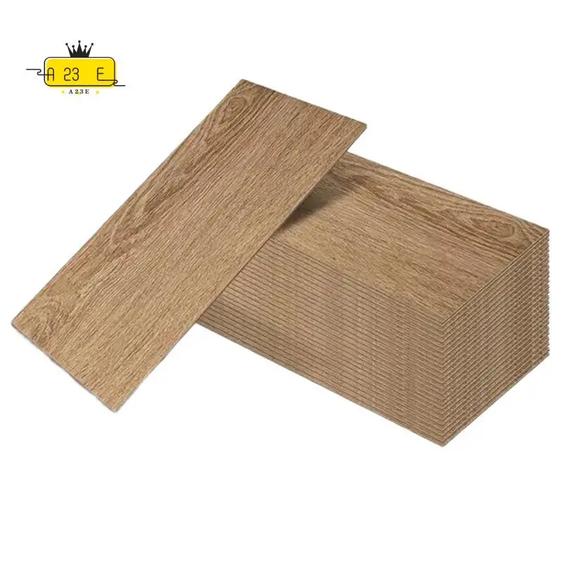A23E-32 Pieces Of Self-Adhesive Floor Tiles Wood Grain Wall Stickers Waterproof Floor Stickers 5.9X17.7Inch PVC Floor Tiles