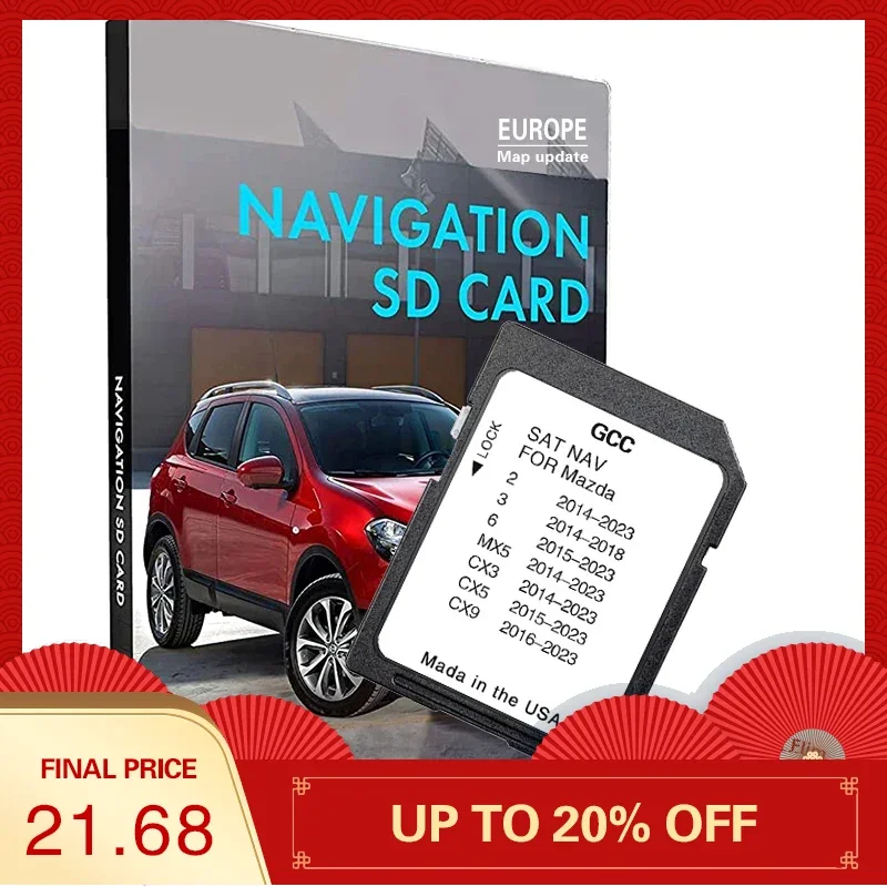 

for Mazda 2/3/6/MX5/CX5/CX9 2024 Navigation Sat Navi SD Card Update GCC Gulf Area Middle East Maps 2024 8GB Memory Card