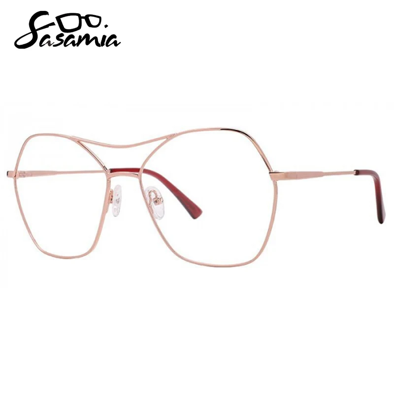 SASAMIA Pilot Woman Optical Glasses Frames Metal Eyeglasses Frames for Man Women Prescription Myopia/Hyperopia Glasses Frames