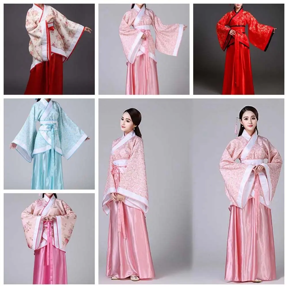 Stage Costumes Chinese Hanfu Skirt Performance Cosplay Dress Flower Embroidery Chinese Ancient Dress Chinese Folk Dance