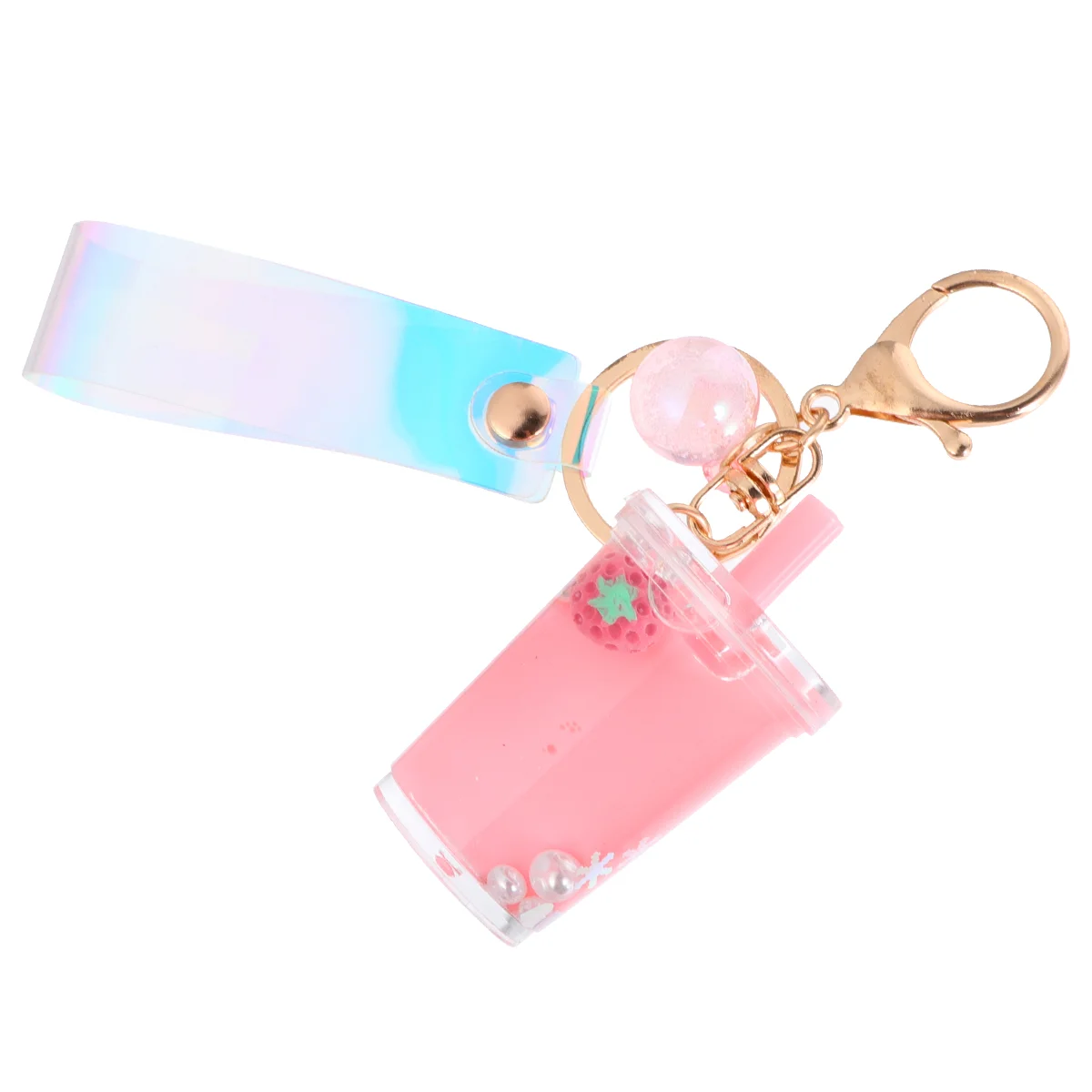 

Quicksand Keychain Ring Holder Creative Fruit Red Car Accessories Green Mini Backpack Tote Bag Fashion Hanging Pendant