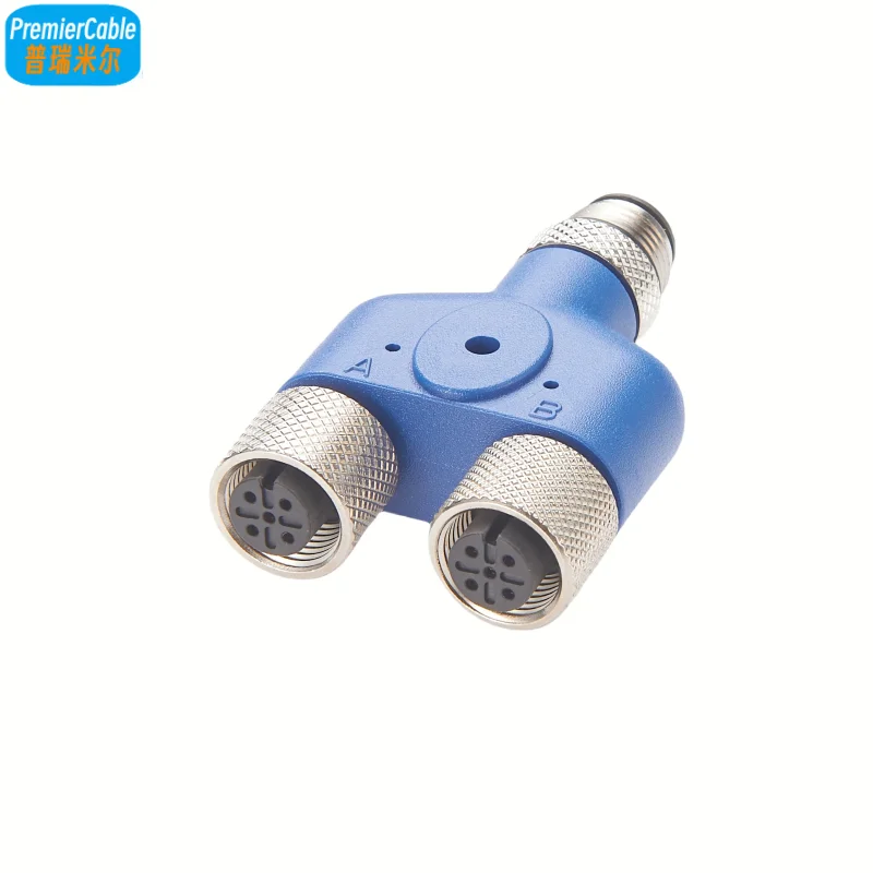 NMEA 2000 Multiport M12 5-pins A-code man-vrouw waterdichte Y-splitterkoppeling luchtvaartsensor voor CAN BUS CANOpen-actuator