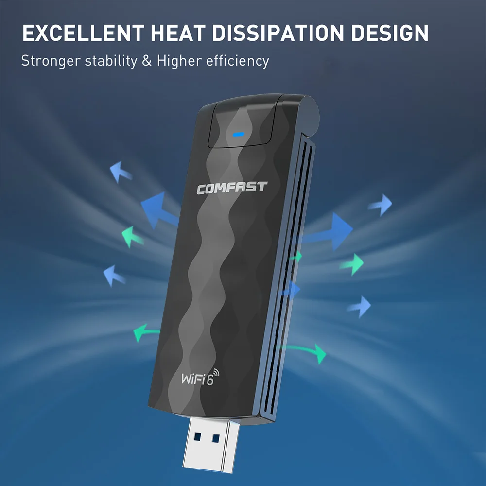 Comfast wifi 6 adapter 2,4g & 5g ax1800 hoch geschwindigkeit rtl8832bu usb 3,0 wifi 6 antena para pc cle dongle netzwerk karte für win10/11