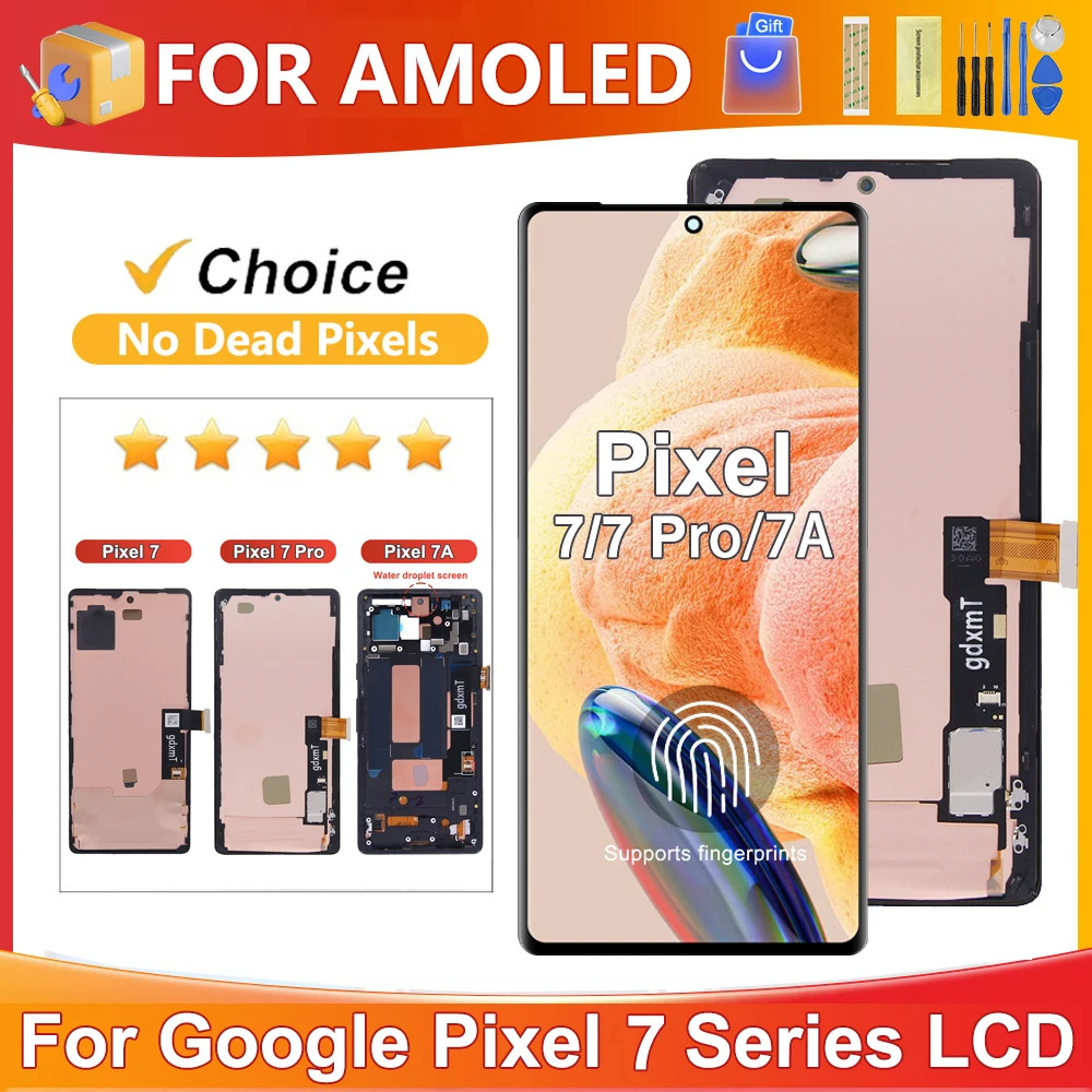 For Google For AMOLED Pixel 7 Pixel 7 Pro LCD Display Touch Screen Digitizer Assembly Replacement For Pixel 7A LCD Display