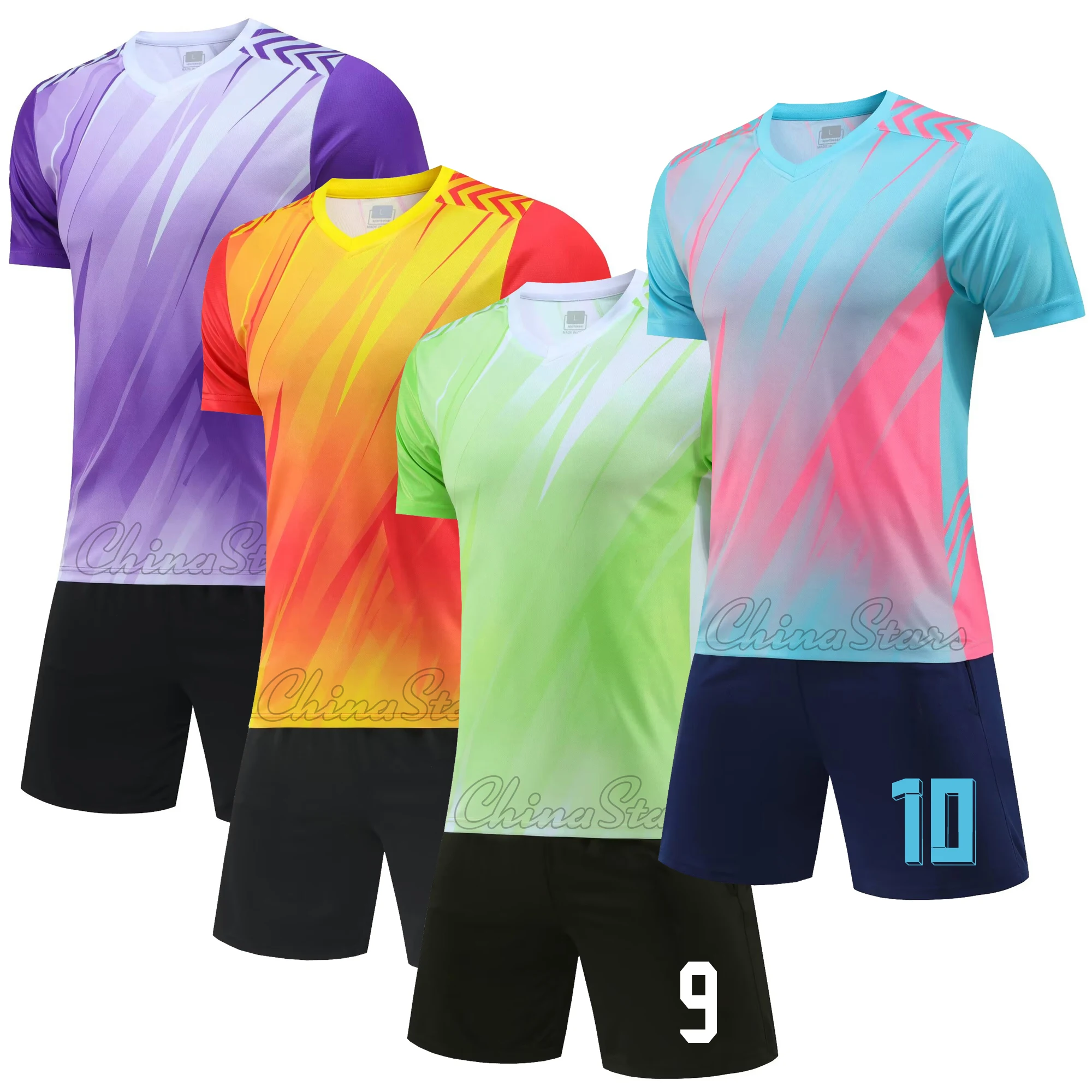 

Men Soccer Uniforms For Team Short Sleeve Kids Boys Breathable Football Jersey Sets Quick Dry Child Sports Kits Suit Tracksuits