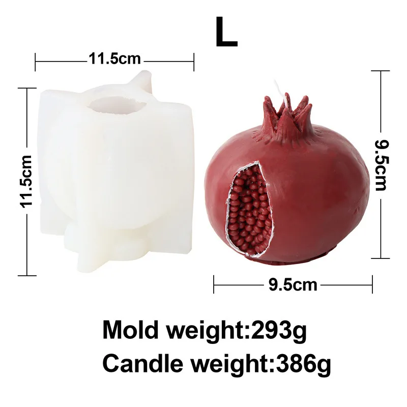 Open Pomegranate Candle Silicone Mold Gypsum Form Carving Art Aromatherapy Plaster Home Decoration Mold Gift Handmade Tool