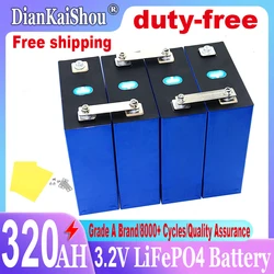 1-16pcs 3.2V 320Ah Lifepo4 Battery 8000 Cycles Rechargeable Batteri DIY 12V 24V RV EV Golf Carts Home Energy Storage Cells Pack