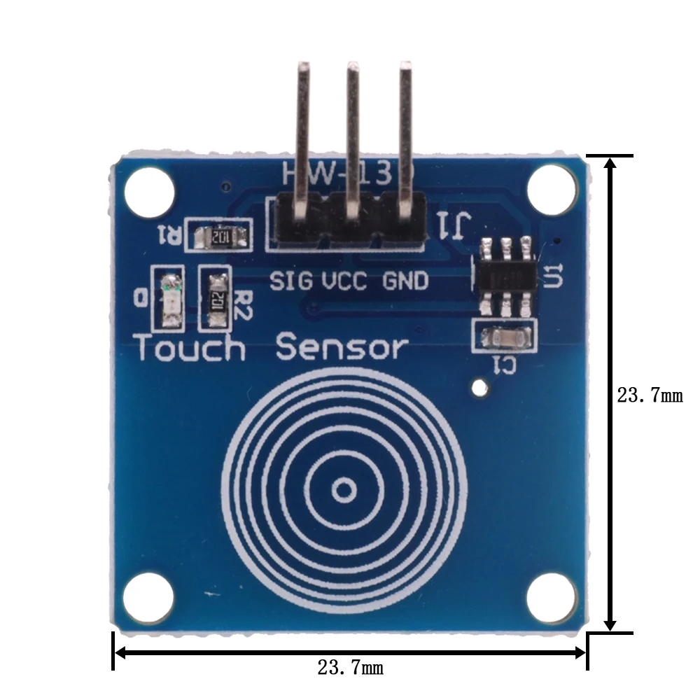 デジタル静電容量式タッチセンサー,1チャンネルttp223 jog,青色,センサーモジュール,arduino DIYスターターキット用