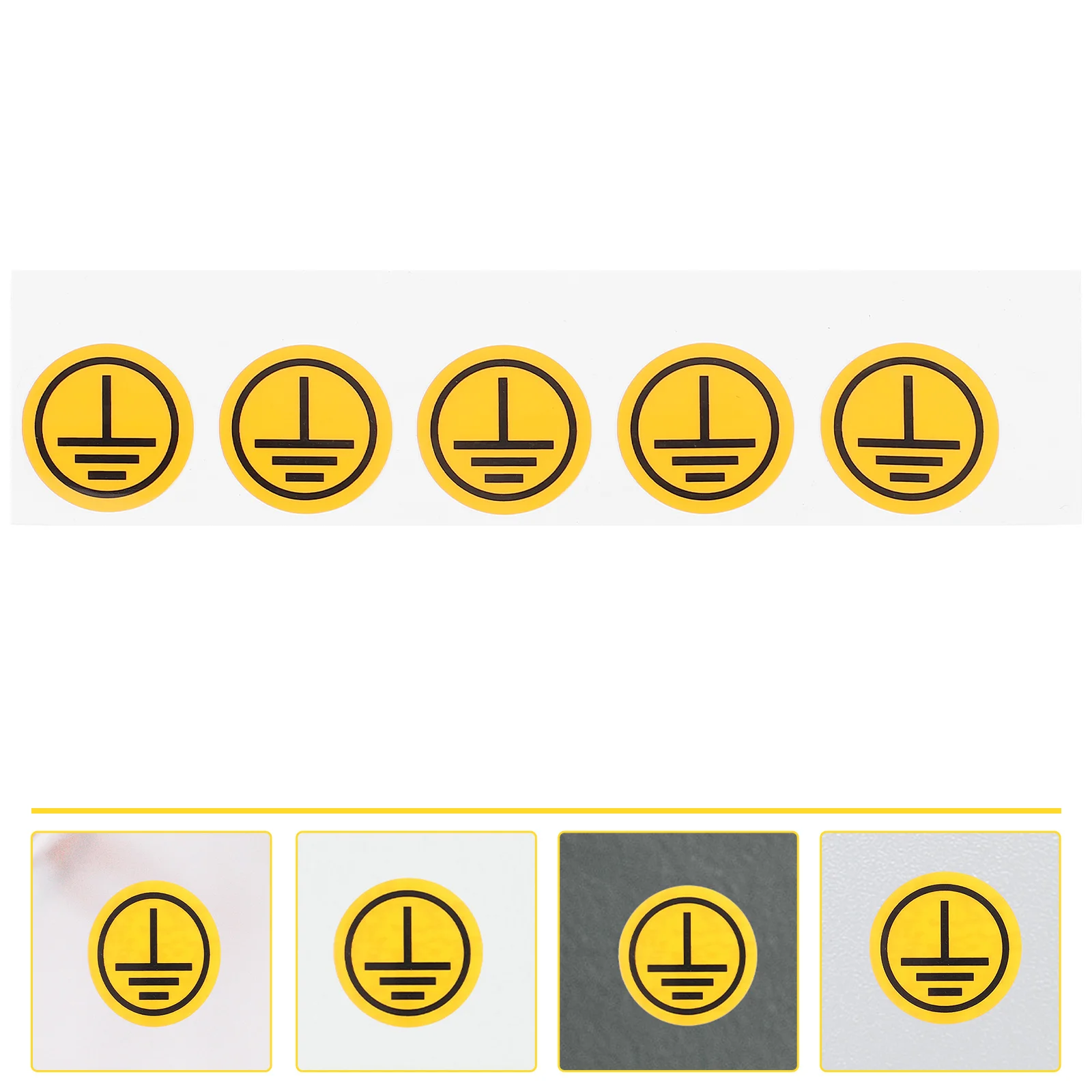 Equipment Safety Signs Labels Stickers Mechanical Signage Ground Warning Pp Synthetic Paper Grounding Symbol Decals Earth