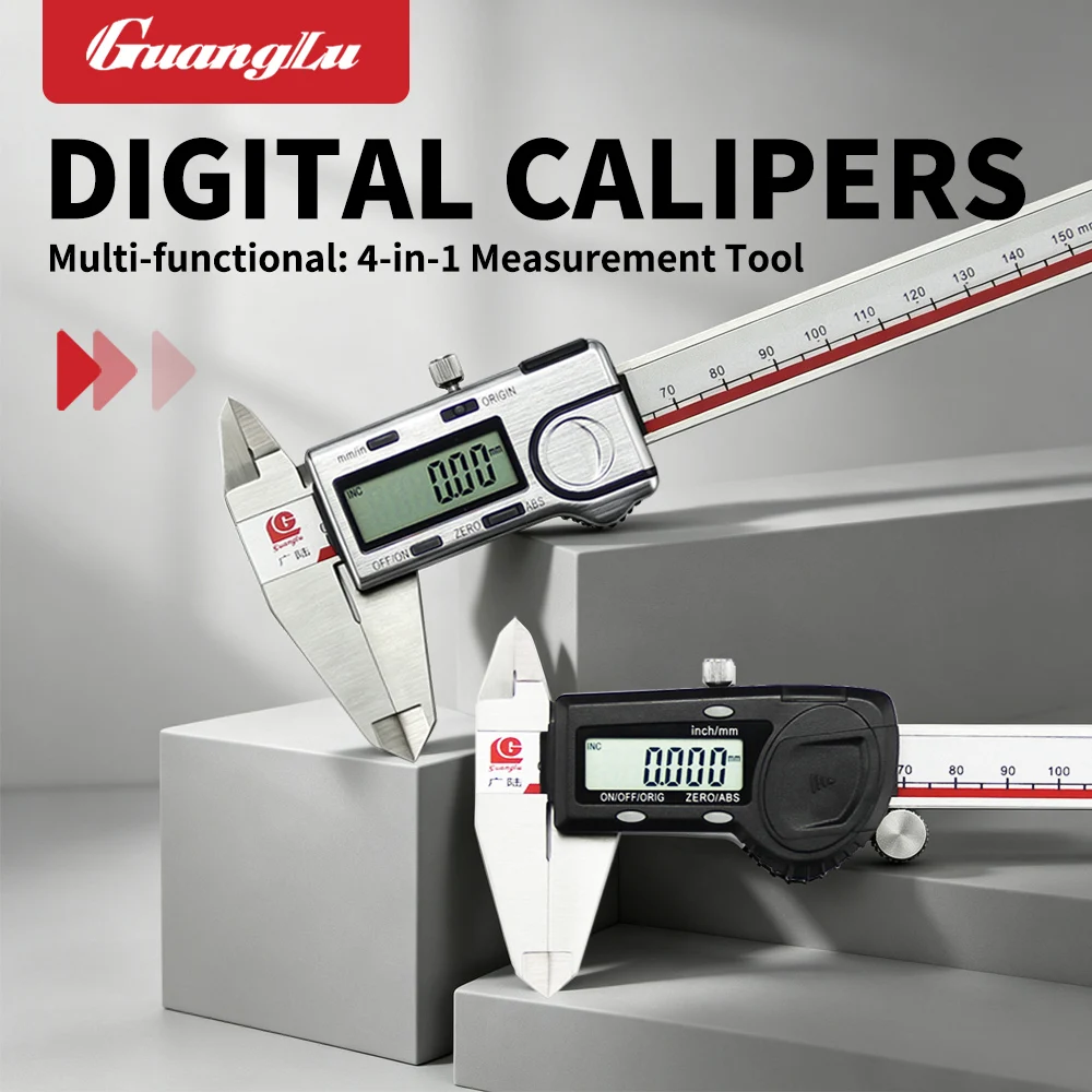 Guanglu Blueto Digital Caliper 0‑150/0‑200/0‑300mm High‑Accuracy Stainless Steel Electronic Measuring Tool 0.01mm Resolution