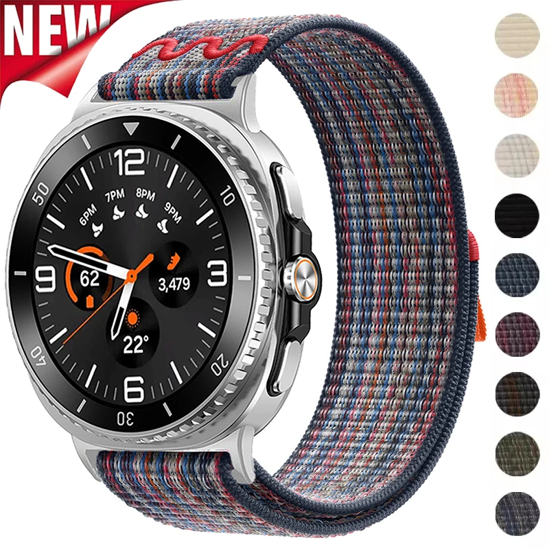 حزام حلقة من النايلون لساعة سامسونج جالاكسي 8 40 مللي متر 44 مللي متر 8 كلاسيكي 46 مللي متر سوار رياضي لساعة جالاكسي 8/8 سوار معصم كلاسيكي