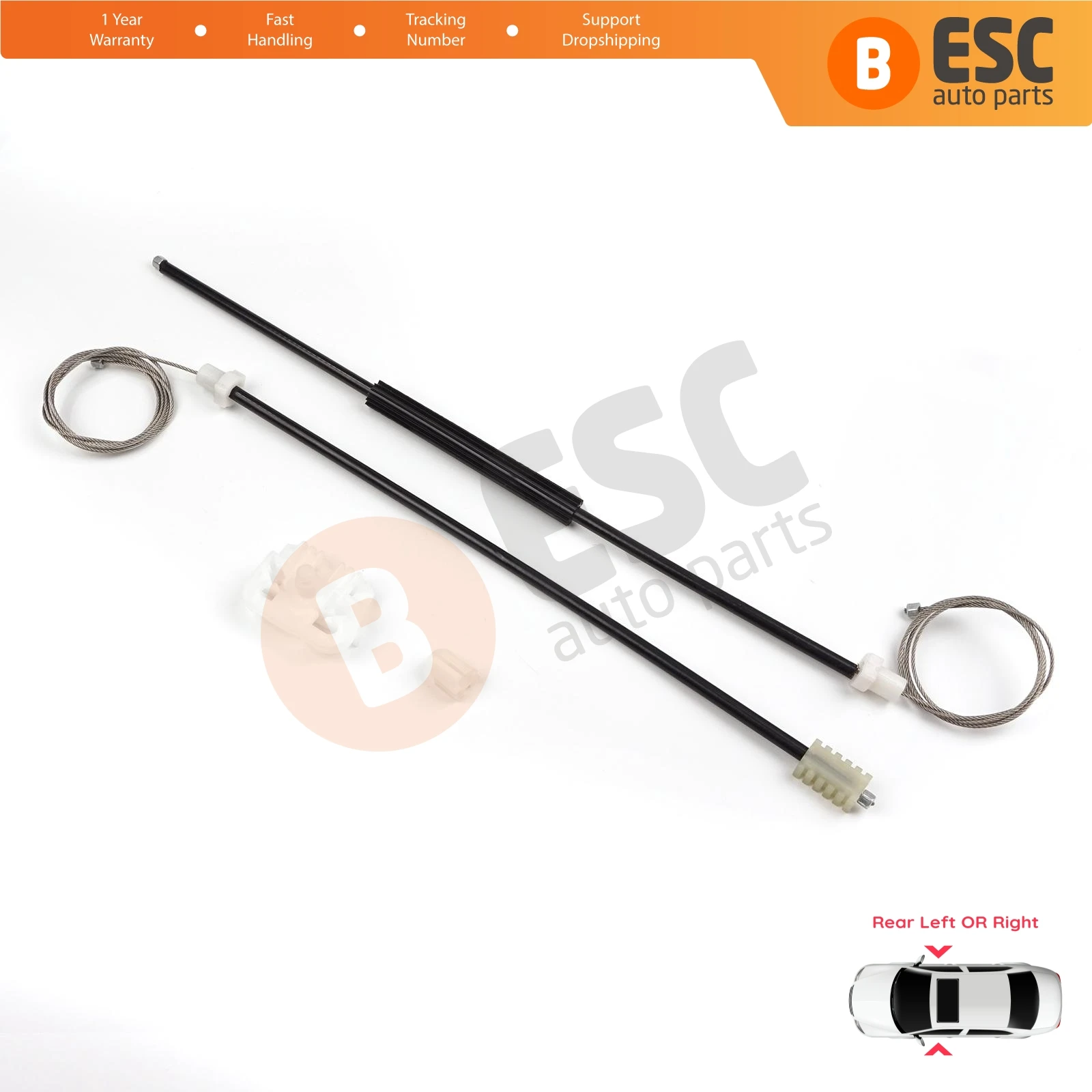 

EWR5499 Manual Window Regulator Repair Set Rear Left or Right for Peugeot 306 1992-2003 4/5 Door HB Sedan Saloon 9221C2