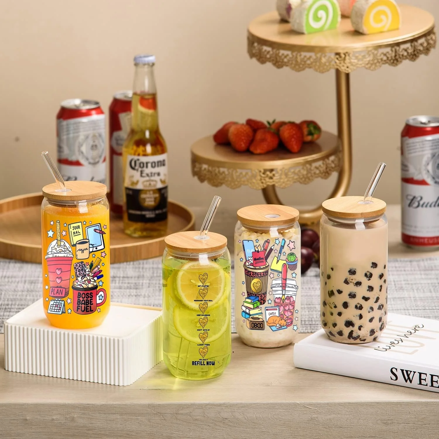 popular Cartoon Dollhouse series 16oz UV DTF 3D Transfers Sticker Decals cup Wraps For Glass Can Cup Craft DIY Gift Creative view 3