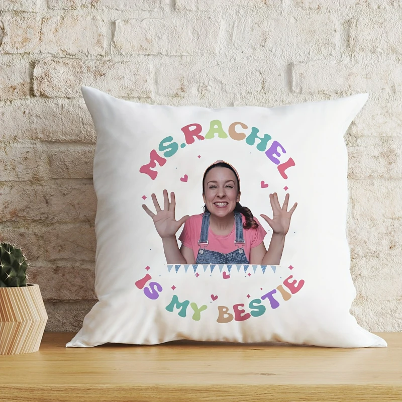 1pc Ms Rachel Fan Co Ms Rachel Is My Besti Cushion Cover  Square Throw Pillow Cover for Home Bedroom Sofa Decor No Pillow Core